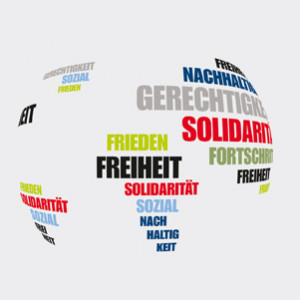 Globus mit SPD-Zielen
